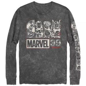 Marvel 39 Distressed Long Sleeve Cotton Graphic T-Shirt NWT Size 2XL New